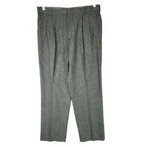 Vtg Bill Blass Dress Pants sz 34x29 Men Gray Wool Grandpa Pleated Classic‎ 1970s